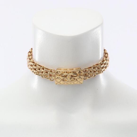 Chanel Coco Mark Back Motif Choker Accessory, Gold Plated, Women's - Picture 6 of 6